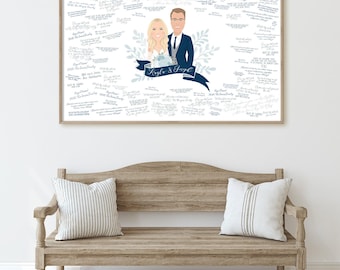 Couple Portrait Guest Book: Custom Cartoon Art - Fun Wedding Keepsake