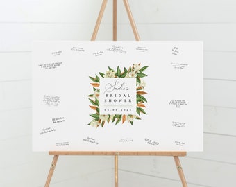Bridal Shower Guest Book Alternative, Magnolia Square Guestbook, Can be Personalized, Bridal Shower Signature Sign, Gift for the Bride to be