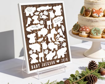 Safari Baby Shower Guest Book | Jungle Animal Nursery Keepsake Sign