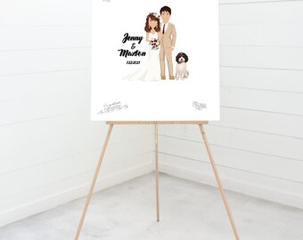 Wedding Guest Book Alternative: Custom Portrait Sign (Framed or Digital)