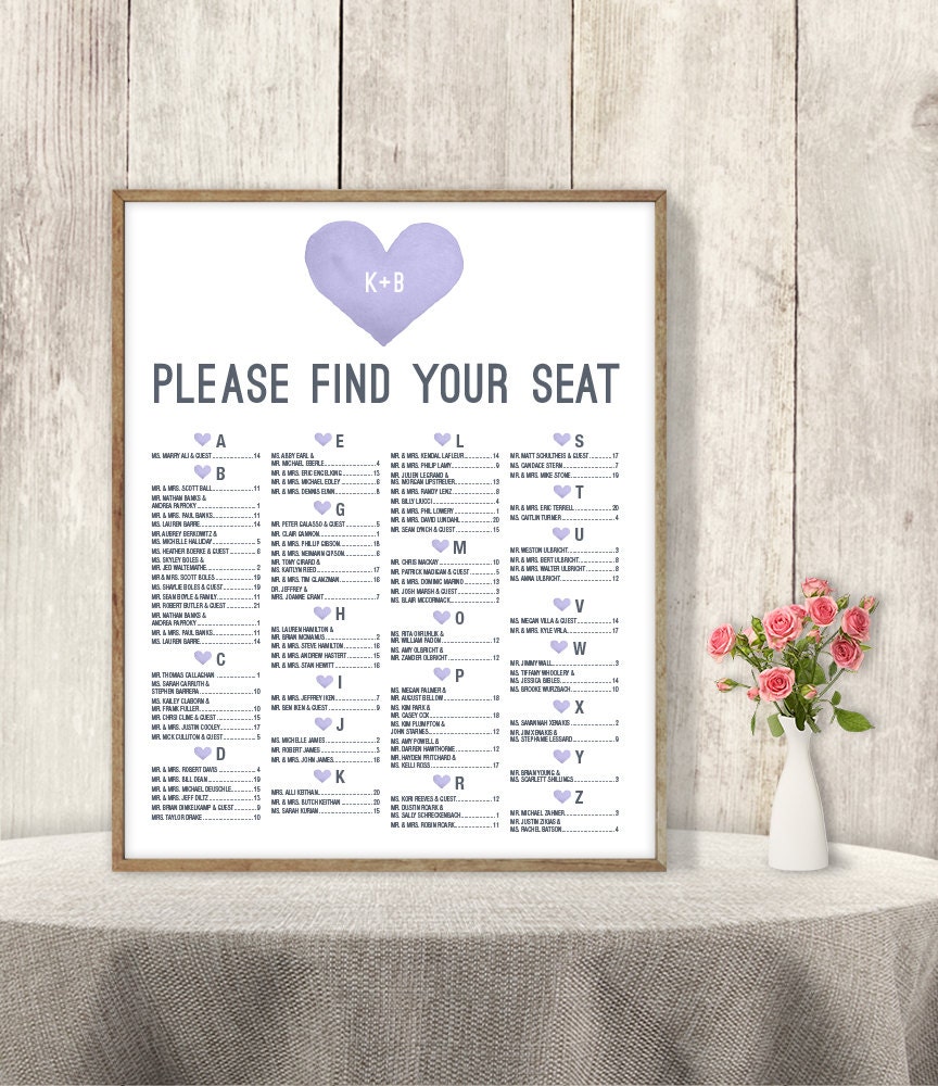 Should Seating Chart Be Alphabetical