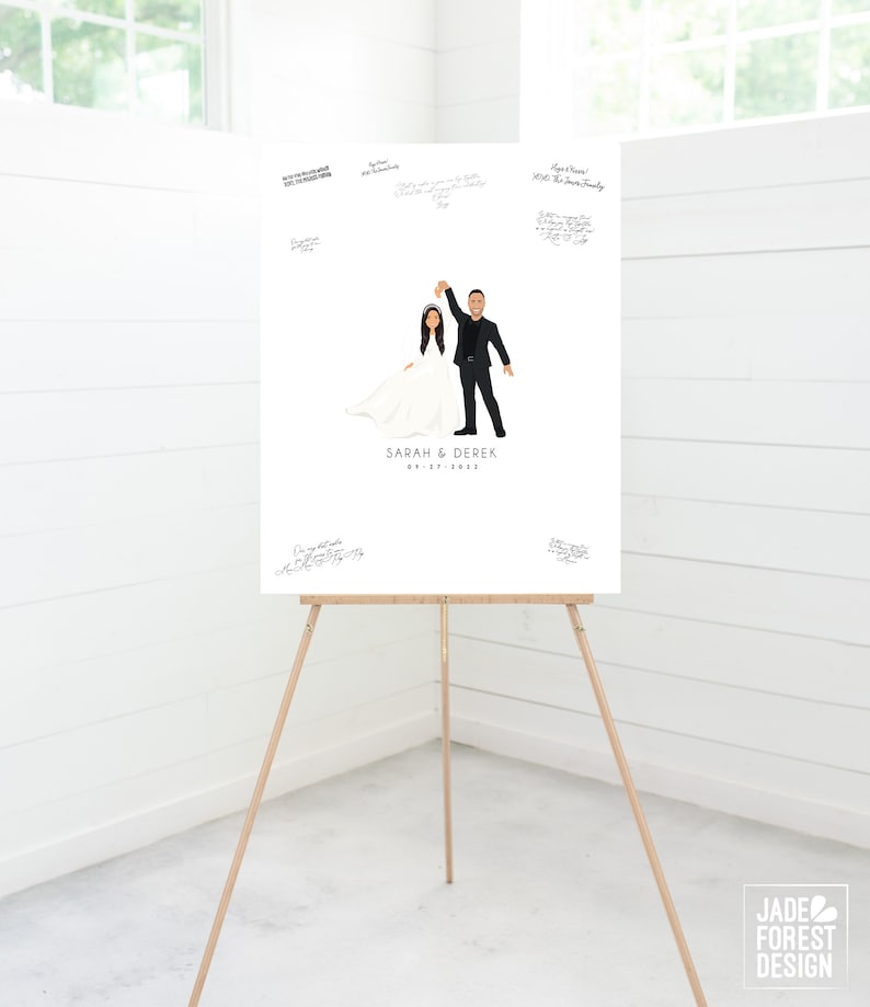 Wedding Guest Book Alternative Canvas custom Portrait of Etsy