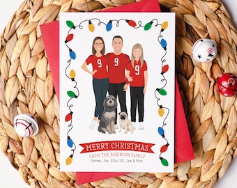 Custom Portrait, Holiday Cards, Christmas Cards 2024, Personalized Business Holiday Card, Funny Photo Illustration, Unique Seasonal Greeting
