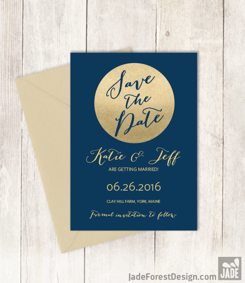 Gold Save The Date Metallic Gold and Cream Champagne Gold \u25b7 Printed Wedding Invitations {or} Printable