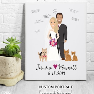 Wedding Guest Book Alternative, Wedding Portrait from Photo, Guestbook Alternative Canvas Print