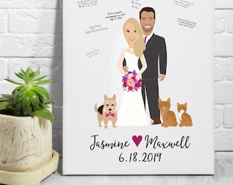 Wedding Guest Book Alternative, Wedding Portrait from Photo, Guestbook Alternative Canvas Print