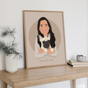 Custom Pet Portrait from Photo, Can be Personalized, Pet Drawing with French Bulldog, Unique Gift for Frenchie Dad, Hand Drawn Dog Portrait