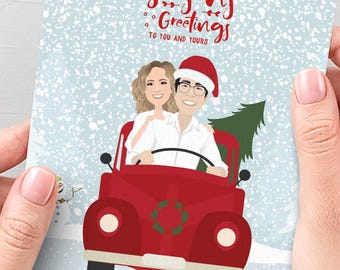 Custom Cartoon Holiday Card - Personalized Family Portraits