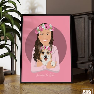 Custom Dog Owner Portrait, Original Pet and Owner Painting from Photo, Dog Passed Away Gift, Christmas Gift for Dog Owner, Portrait Drawings
