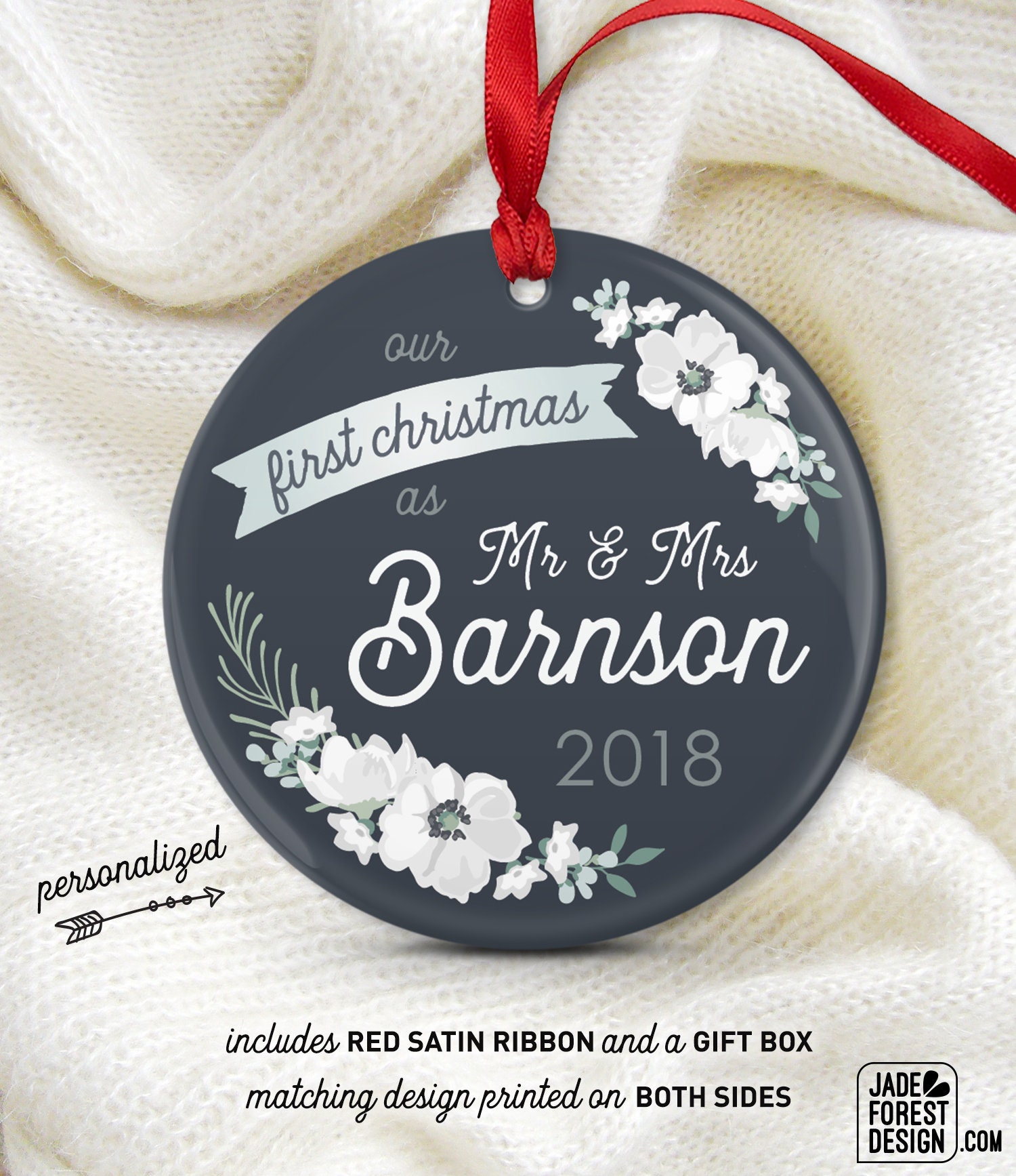 first christmas ornaments wedding