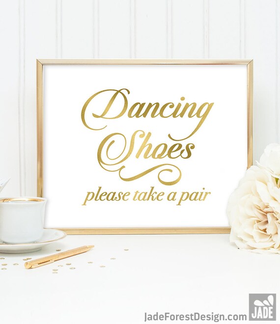 Dancing Shoes Sign Diy Wedding Flip Flops Sign Gold Wedding Etsy