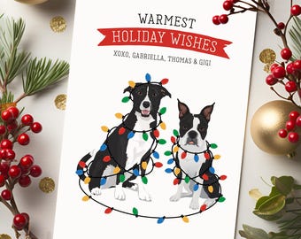 Dog Christmas Card: Personalized Cartoon Portraits (Funny Holiday Cards)