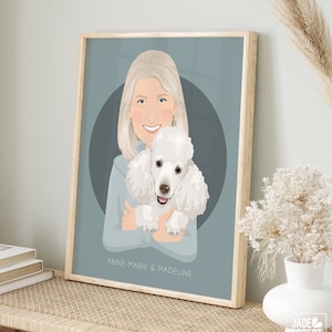 Original Pet and Owner Painting from Photo, Custom Pet Portrait Gift, Custom Cat Portrait, Custom Pet Painting, Custom Dog Cartoon, Pet Loss
