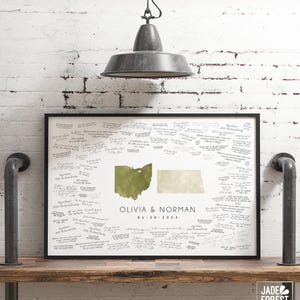 Wedding Guest Book Alternative: Personalized Map - Canvas or Paper