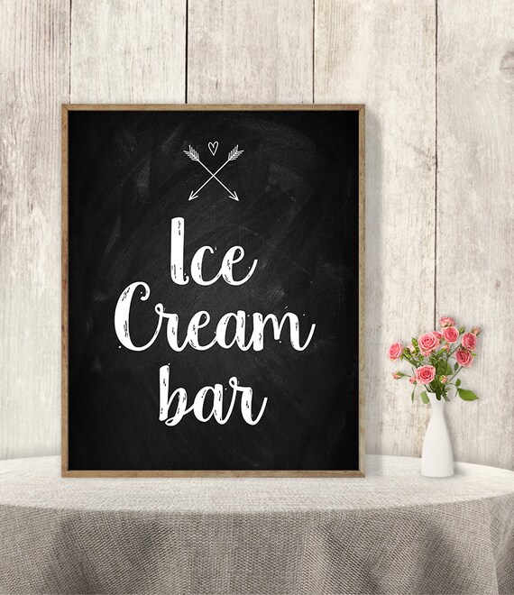 Ice Cream Bar Rustic Wedding Ice Cream Sign Diy Rustic Etsy