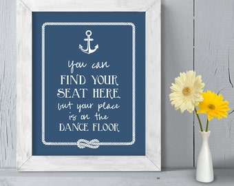 Reception Seating Poster DIY Printable // Nautical Wedding Sign // Anchor & Rope Infinity Knot // Find Your Seat Here ▷ Instant Download