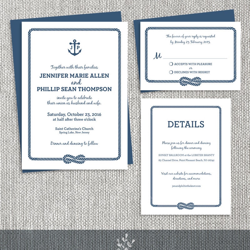 Anchor Wedding Invitations - Etsy