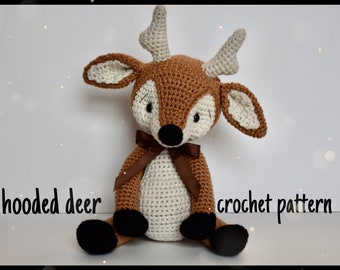 Crochet Pattern Hooded Deer Amigurumi Instant Download