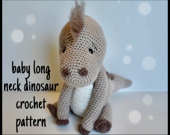 Crochet Pattern Long Neck Dinosaur Amigurumi Instant Download