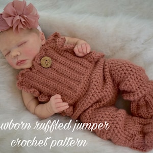 Crochet Pattern Newborn Girl Ruffled Jumper Photography Prop Instant Download