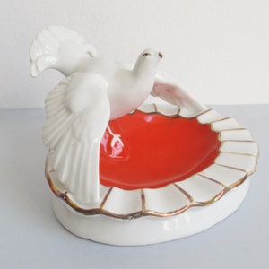 Gerold Porcelain With Gold Trim // Ashtray With Bird // Gerold & Co. Tettau // Bavaria // Western Germany