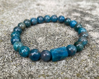 Braccialetto curativo con pietre preziose naturali di apatite 8 mm - Libertà