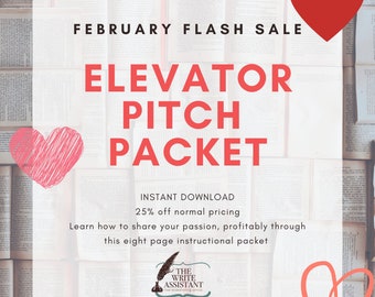 Elevator Pitch Packet - Elevator Speech - Writing Help - About Me Help - Business Pitch - Writing a Pitch - Instant Download - DIY Packet