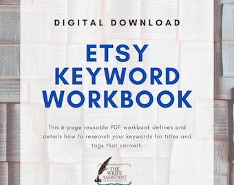 Etsy Keyword Workbook - Etsy Titles - Etsy Tags - Etsy Titles and Tag - Keyword Help - DIY Keyword Workbook - Digital Download - SEO Help
