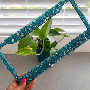 Bedazzled Plate Frame Turquoise