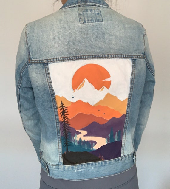 Mountain Landscape denim jacket