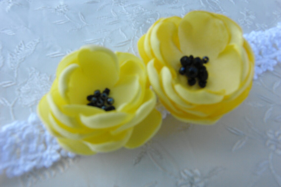 Baby Headbands Yellow Baby Headband Flower Baby Headband Etsy