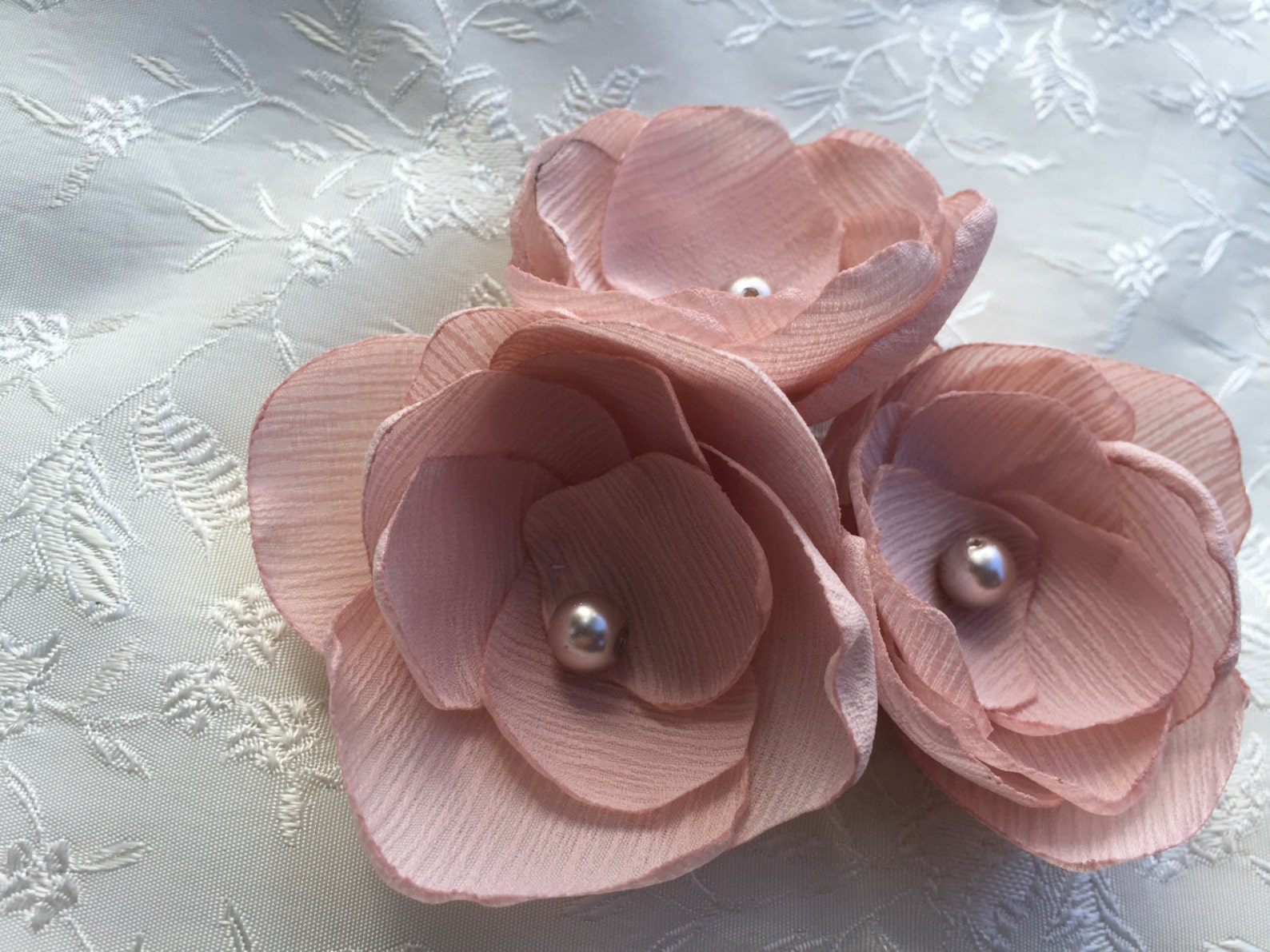 Blush Pink Bridal Flower Hair Clip Blush Pink Wedding Hair Etsy