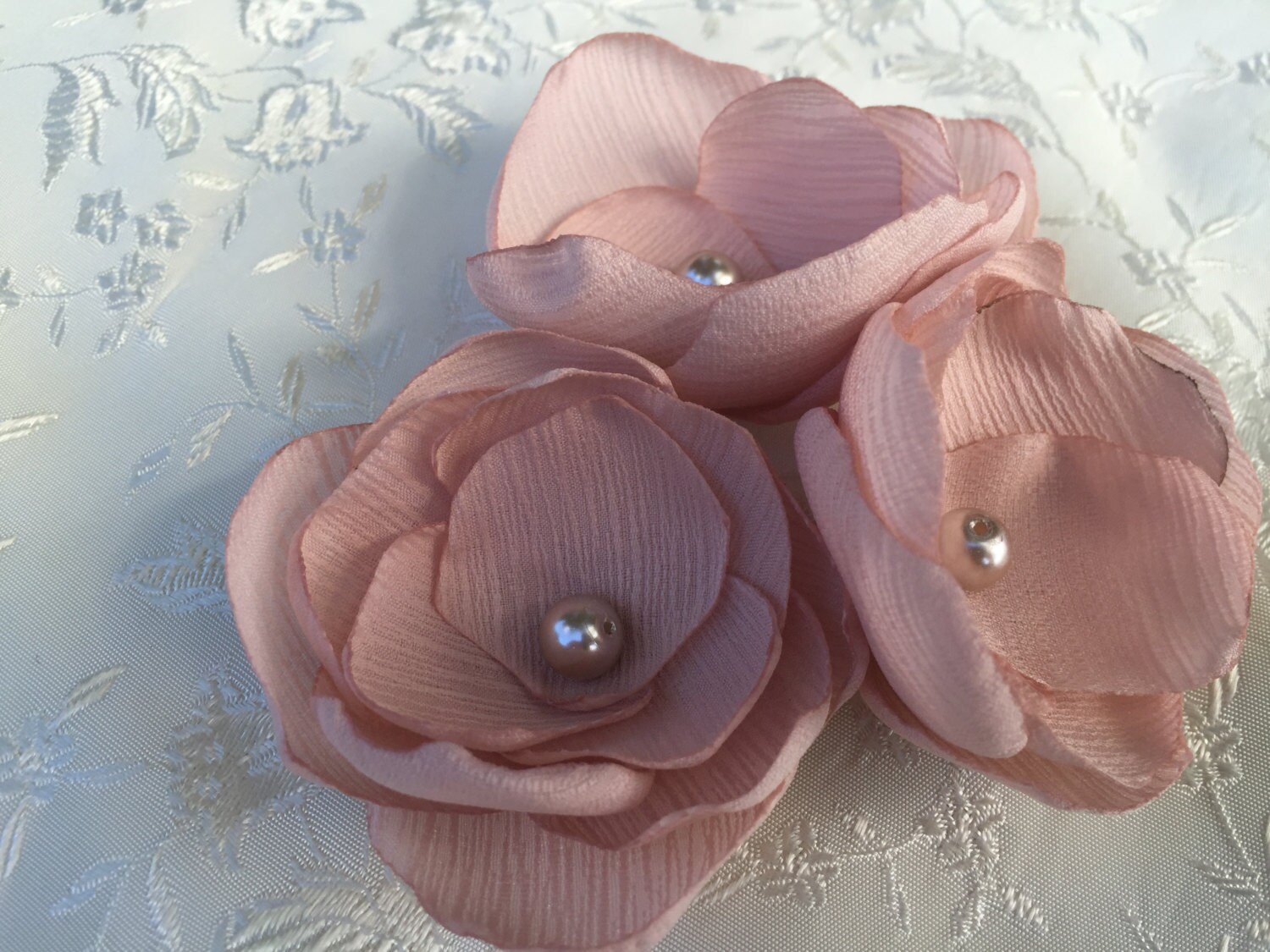 Blush Pink Bridal Flower Hair Clip Blush Pink Wedding Hair Etsy