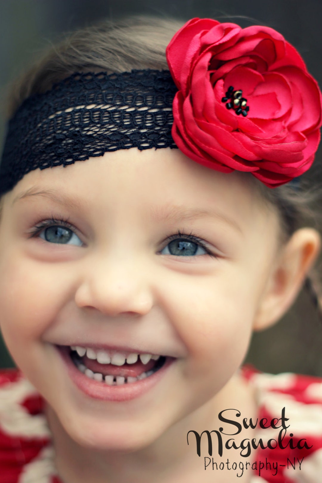 Flower Headband Baby Headband Red Headband Flower Headband Etsy
