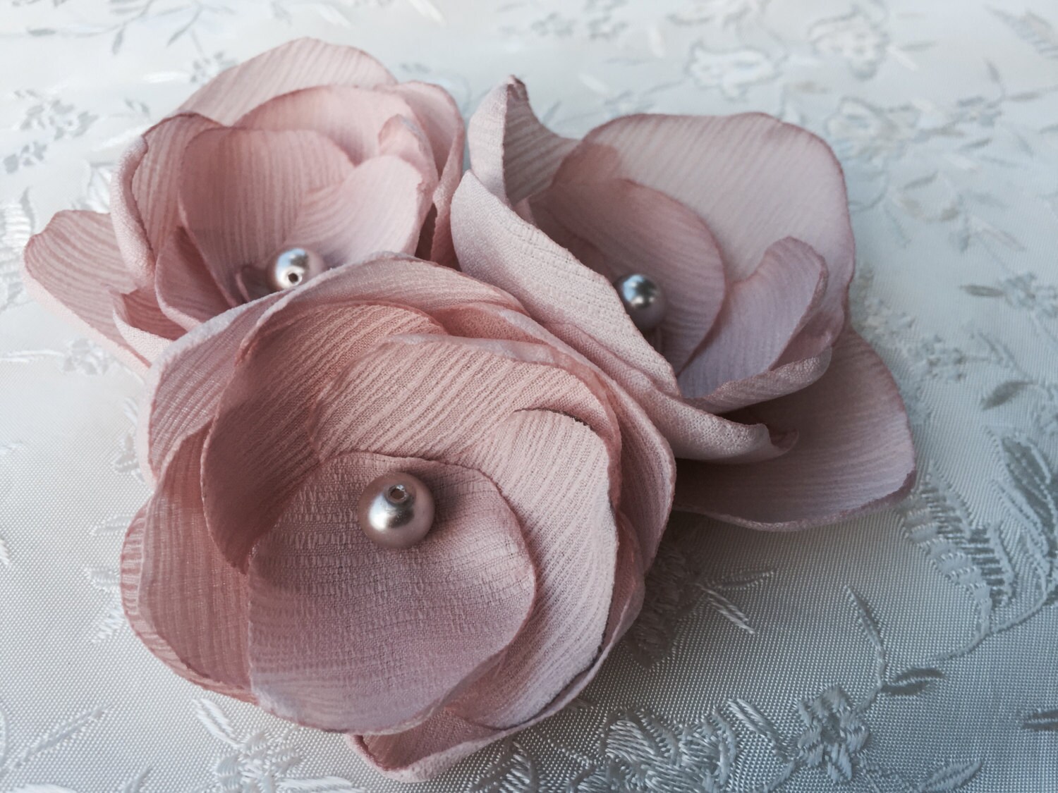 Blush Pink Bridal Flower Hair Clip Blush Pink Wedding Hair Etsy