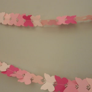 Pink Butterfly GARLAND - Ombre garland - Pink ombre birthday - Pink wedding garland - Pink garland - Ombre butterfly Birthday decoration
