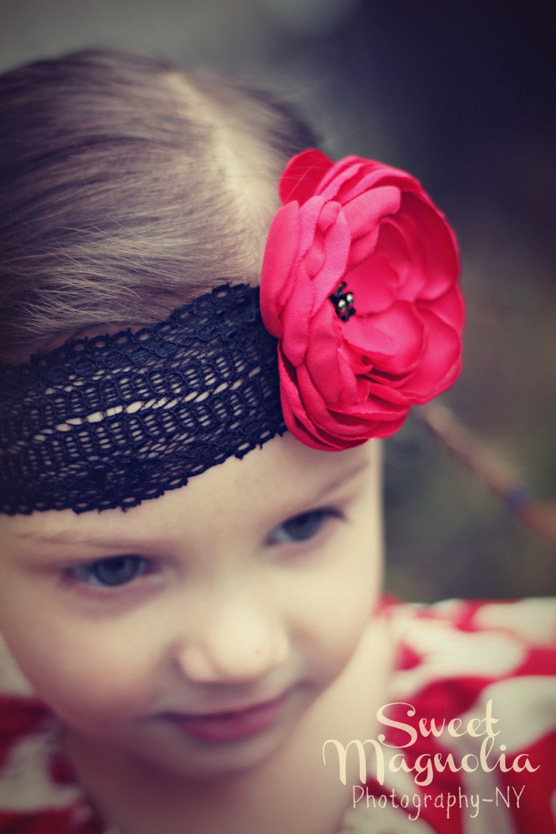 Flower Headband Baby Headband Red Headband Flower Headband Etsy