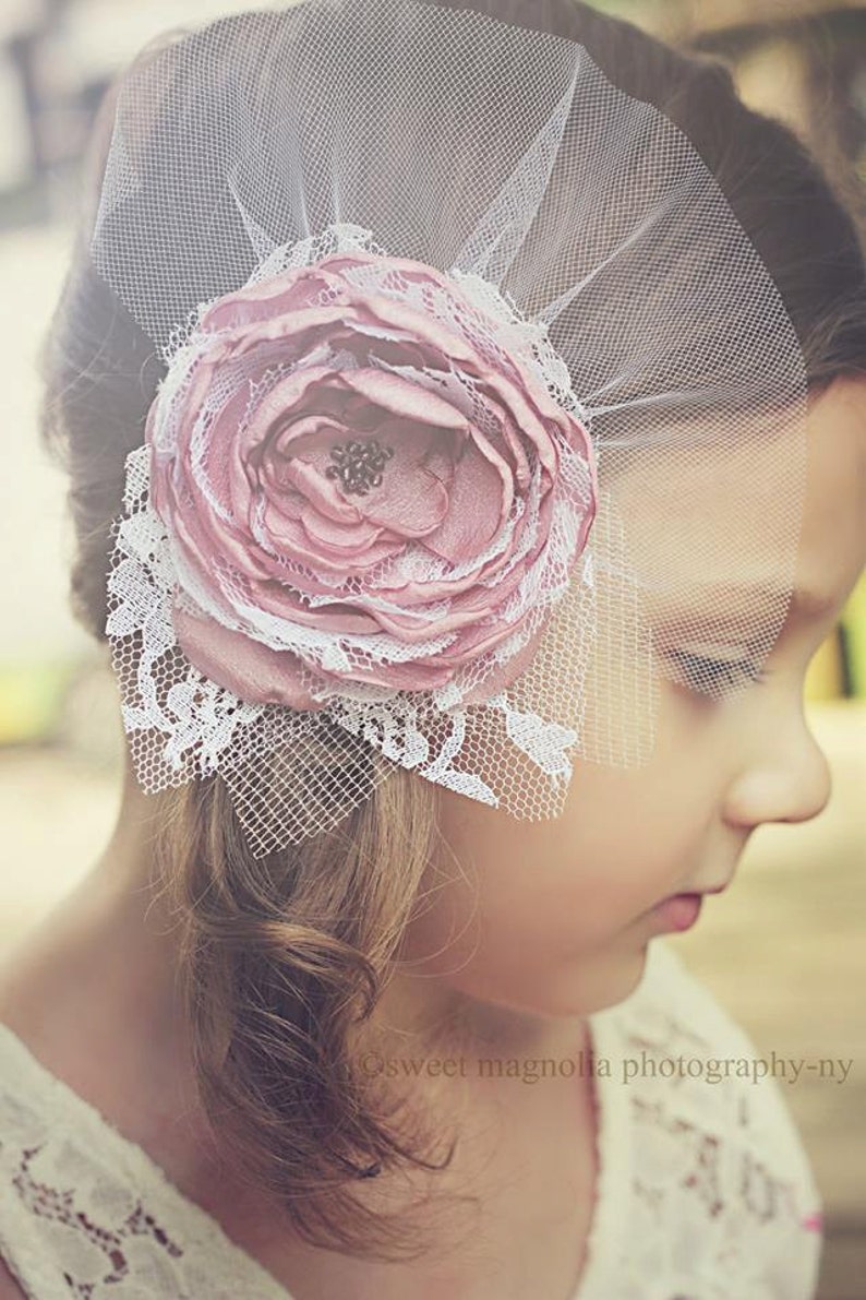 Flower Girl Headband. Flower Headpiece. Baby Girl Pink Flower Etsy
