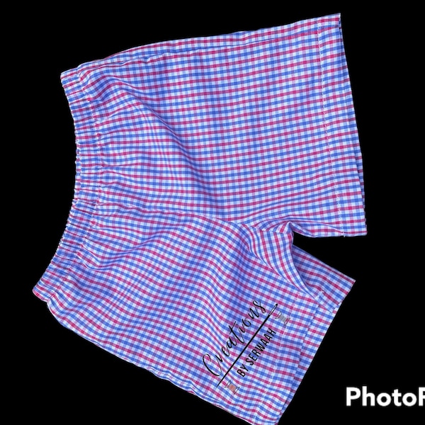 Boys shorts/ 4th of July shorts. Red, white and blue gingham shorts
