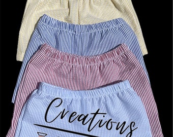 Seersucker Shorts/ Summer shorts/ Seersucker Children Shorts. Size: Newborn to 10yrs