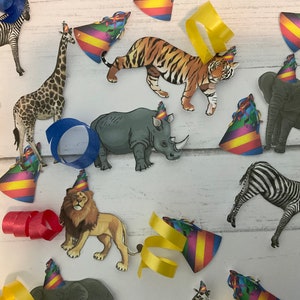 Party Animal confetti, party animal birthday, safari theme, birthday decorations, custom confetti, wild one, party animals