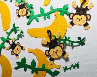 Little Monkey, Going Bananas, Monkeying Around, 1st Birthday, Baby Shower,  Custom Confetti, Monkey Theme Party,  Monkey Confetti