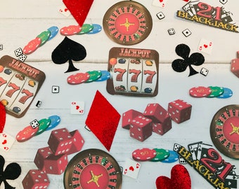 Casino Party Decor, 21st Birthday Theme, Custom Confetti, Custom Party Supplies, Aces Wild, Black Jack Party, Birthday, Couples Shower