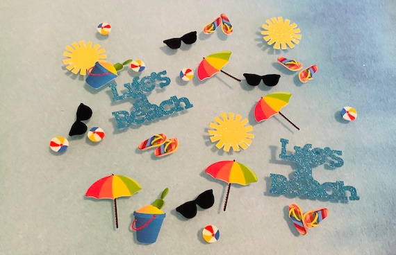 Beach Party Decor, Life's A Beach, Birthday, Showers, Custom Confetti, Beach  Theme Party Decor 