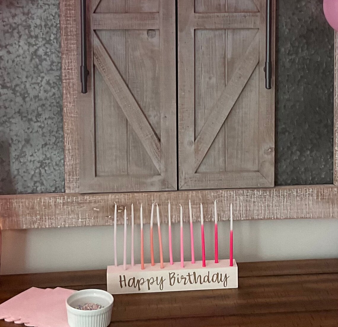 Large Wood Candle Holder Birthday Candle Holder Candles Etsy UK