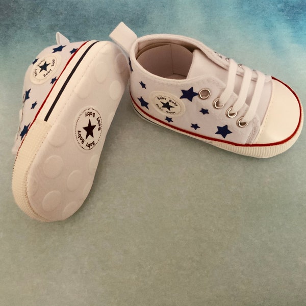 Red White and Blue Baby High Tops, Custom Baby High Tops, Custom Baby Shoes,  4th of July Baby, Baby Gift, Baby Shower Gift