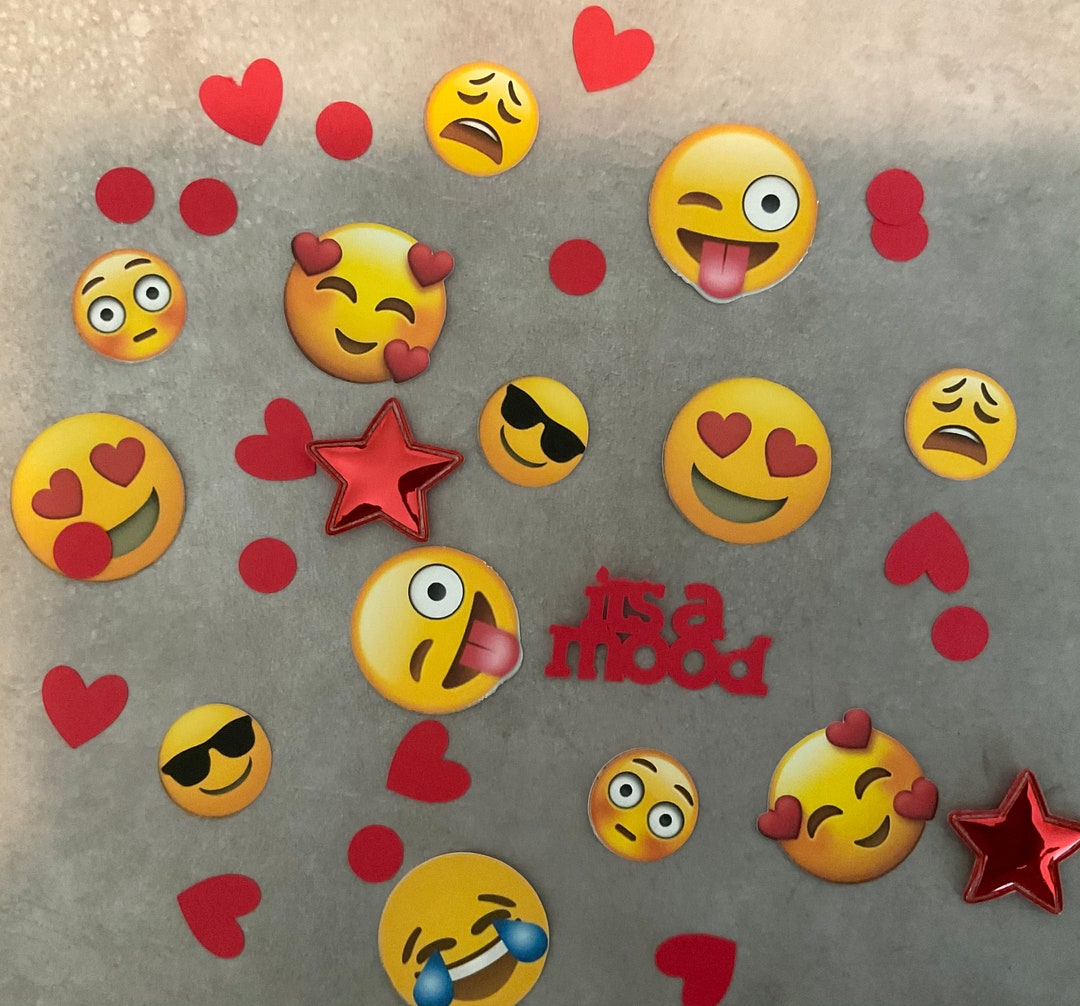 Emoji Confetti Emoji Theme Birthday Custom Confetti Its a Etsy