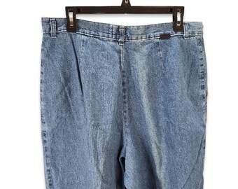 Lee Casual Denim Jeans Women 18 Vintage Plus Size Bareback High Rise Mom Tapered Light Wash