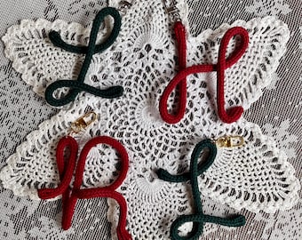 Personalisierter Weihnachtsstrumpf Charm - Personalisierte Garn Eingewickelte Initiale - Weihnachtsdekor