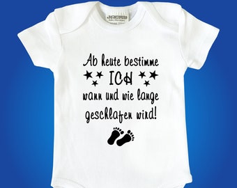 Kurzarm oder Langarm Jacky Baby-Body - Ab heute bestimme ich wann und wie lange geschlafen wird - Kult Strampler - Kult Babybody - Kult Body